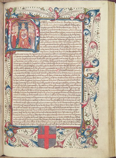 Heinrich VII. (1457-1509) dargestellt im Initial H, Titelseite aus Cartae Antiquae, spätes 15. Jahrhundert von English School